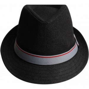 Fedoras Fedora Hats for Men & Women Tribly Short Brim Summer Paper - 04 - Black - CE18W4Z0OGN $12.58