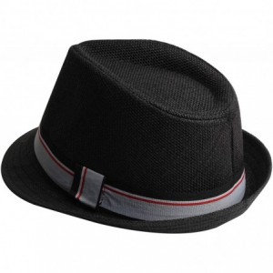Fedoras Fedora Hats for Men & Women Tribly Short Brim Summer Paper - 04 - Black - CE18W4Z0OGN $22.87