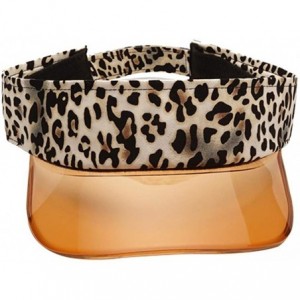 Skullies & Beanies Summer UV PVC Visor Sun Hat Outdoor Travel Clear Tennis Beach Hat Protection Snapback Cap - Light Leopard ...