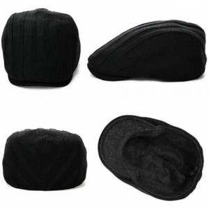 Newsboy Caps Mens Wool Newsboy Cap Fitted Winter Irish Flat Cap - Black69148 - CJ18IL92R8E $45.67