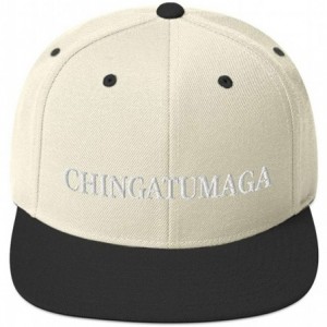 Baseball Caps CHINGATUMAGA Hat (Embroidered Wool Blend Snapback Hat) Chinga Tu MAGA Parody - Natural/ Black - CB18ZC9GDUT $59.88