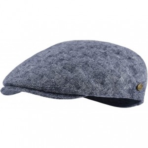 Newsboy Caps Premium Men's Wool Newsboy Cap SnapBrim Thick Winter Ivy Flat Stylish Hat - 3047-navy Tile - CS18Y92OQNZ $36.19