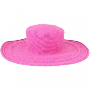 Sun Hats Women's Cotton Crochet 4 Inch Brim Floppy Hat - Hot Pink - CO1171D9WAT $46.43