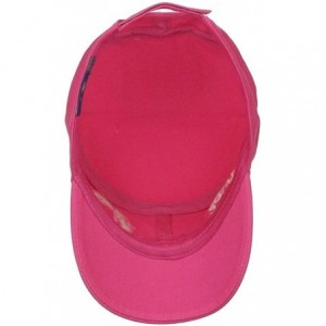Baseball Caps Women's Pink Ribbon Hope Embroidery Crystal Brim Military Style Cadet Cap Hat - Fuchsia - CD12IQNVZ2B $25.70