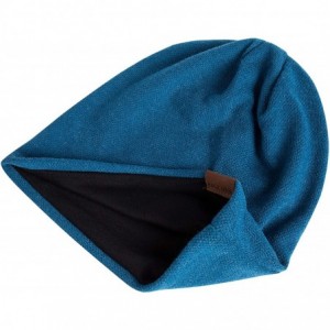 Skullies & Beanies Mens Slouchy Beanie Winter Warm Comfortable Cozy Skull Cap Chunky Baggy Oversized Hat - Royal Blue - CW18U...