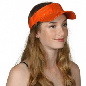 Skullies & Beanies Glitter Sequin Visor Hat - Orange - CD11V7TID5J $23.16