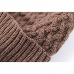 Skullies & Beanies Men's Winter Warm Thick Knit Beanie Hat with Visor - B-khaki - C318AHGUSYC $19.42