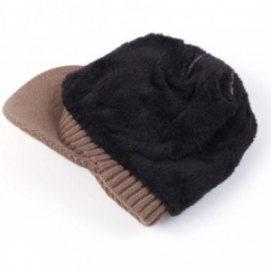 Skullies & Beanies Men's Winter Warm Thick Knit Beanie Hat with Visor - B-khaki - C318AHGUSYC $8.60