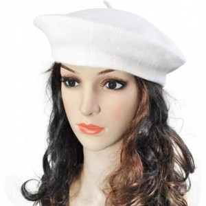 Skullies & Beanies Spring Beret Hat Flat Cap Women Wool Berets Hat Caps Casquette Female Warm Winter Cap - Light Grey - C518A...
