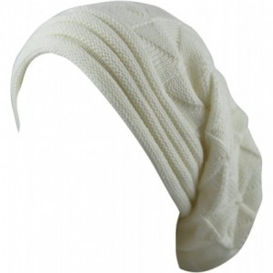 Skullies & Beanies All Kinds of Long Slouchy Baggy Wrinkled Oversized Beanie Winter Hat - 3. 1202 - Ivory - CR18YADI2M6 $25.05