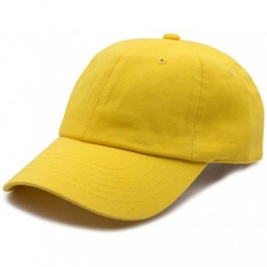 Baseball Caps Washed Cotton Dad Cap - Gold Yellow - CG18723E6I7 $24.27