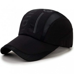 Baseball Caps Quick Dry Sports Cap Unisex Sun Hat Summer UV Protection Outdoor Cap - Black - CM18T9UG7NL $17.53