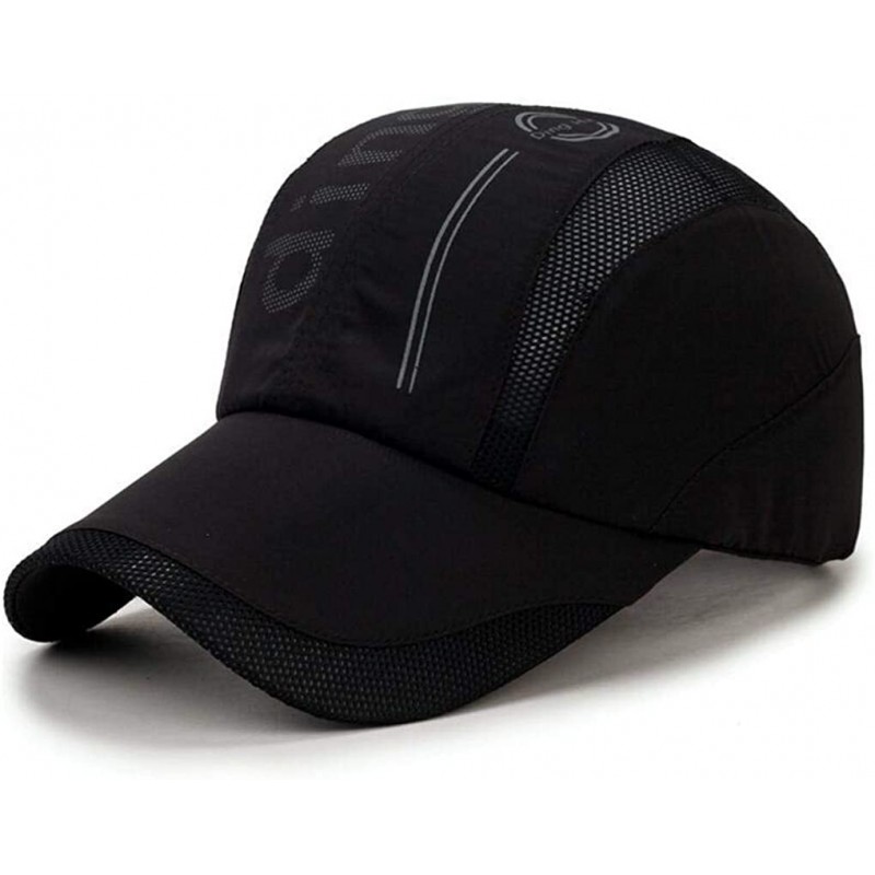 Baseball Caps Quick Dry Sports Cap Unisex Sun Hat Summer UV Protection Outdoor Cap - Black - CM18T9UG7NL $11.30
