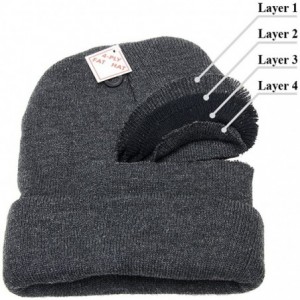 Skullies & Beanies Men Women Knitted Beanie Hat Ski Cap Plain Solid Color Warm Great for Winter - Extra Thickness 4 Ply (Navy...
