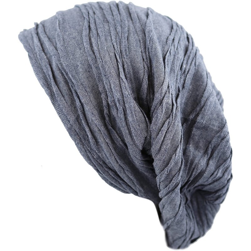 Skullies & Beanies All Kinds of Long Slouchy Baggy Wrinkled Oversized Beanie Winter Hat - 1. 2800 - Blue - CO12MYXBMVK $9.52
