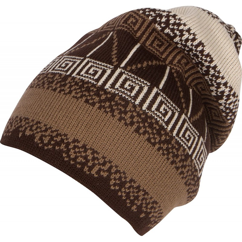 Skullies & Beanies Remi Slouchy Beanie Knit Hat Warm Simple and Classic - 1767-brown - C3186UIRZGN $27.87