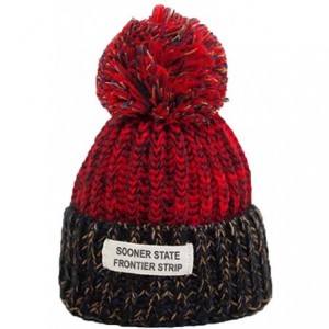 Headbands Winter Hats for Women Hairball Thick Hat Girls Caps Knitted Beanies Cap - Red - CL18INZXUIO $20.19
