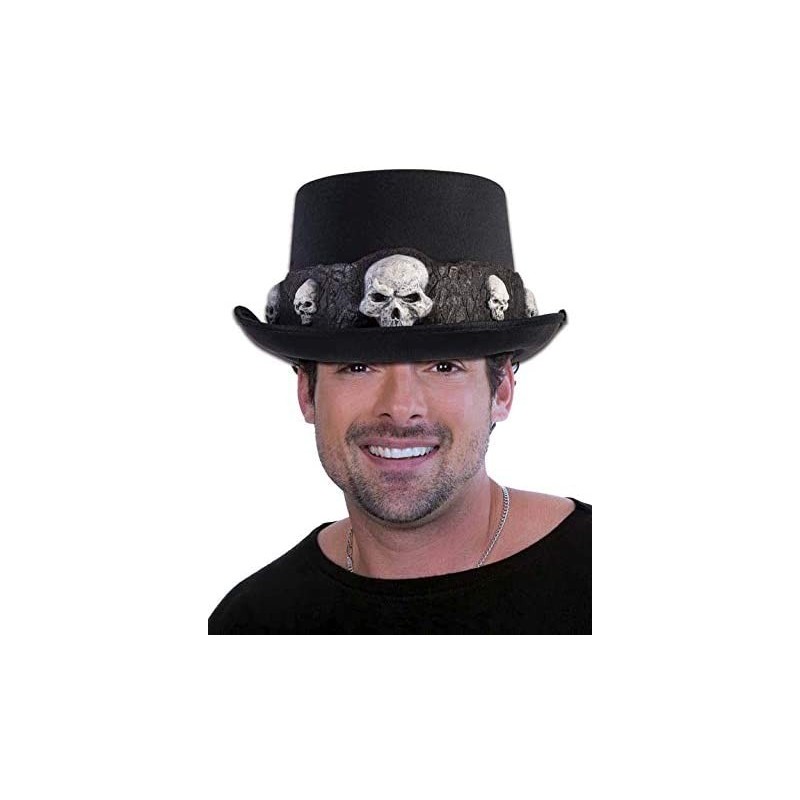 Cowboy Hats Skull Top Hat - C312LVVYAUX $32.51
