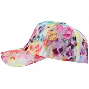 Baseball Caps Womens Sports Running Golf Travel Baesball Sun Flower Floral Cap Hat Caps Hats - Light Blue - CM183RZKCED $19.76