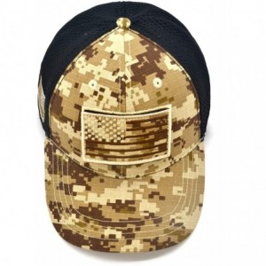 Baseball Caps Baseball Cap Low Profile American USA Flag Hat Adjustable Camo Mesh Unisex Caps - Desert Camouflage(h) - C318GM...