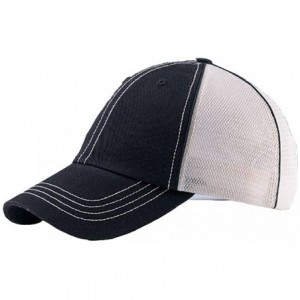 Baseball Caps Low Profile Cotton Twill Mesh Trucker Cap - Black/Putty - CP11BX4N8F3 $21.21