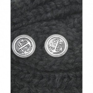 Headbands Women's Winter Knit Headband - Button - Black - CU11QWMIBVH $15.43
