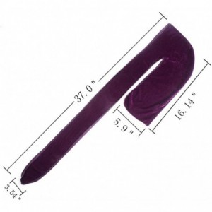 Skullies & Beanies Men's Soft Velvet Long Tail Wide Straps Durag Solid Color Cap Turban Headwrap - Purple - CG18GRDKKOD $8.38