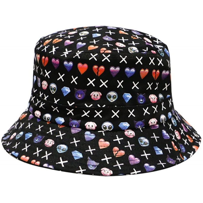 Bucket Hats Unisex Microfiber Patterned Bucket Hats - Multi Design - 1260 Black - C312BJKPVE1 $15.14