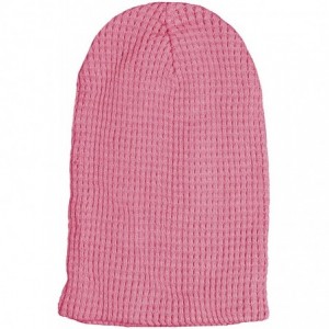 Skullies & Beanies Cotton Embossed Knit Slouchy Beanie Winter Warm Ski Skater Hip-hop Hat - Pink - CP11YIGGCNN $19.77