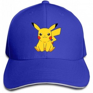 Baseball Caps Unisex Pikachu Anime Cotton Snapback Caps Dry and Crisp Cool TravelMid Crown Curved Bill Tennis Cap - Blue - C8...