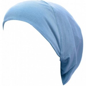 Skullies & Beanies Cotton Beanie Snood Large Hijab Chemo Cap - Sky Blue - CQ18ROGO03K $22.36