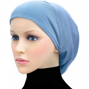 Skullies & Beanies Cotton Beanie Snood Large Hijab Chemo Cap - Sky Blue - CQ18ROGO03K $24.78