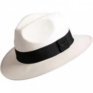 Fedoras Gambler Panama Straw Hat Fedora Hats for Men Imported White Japanese Paper - White - CH1805S7C9U $75.40