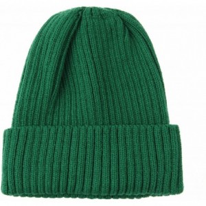 Skullies & Beanies Knitted Ribbed Beanie Hat Basic Plain Solid Watch Cap AC5846 - Green - CC187E4QI9R $34.49