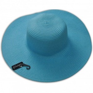 Sun Hats Women Colorful Derby Large Floppy Folderable Straw Beach Hat - Blue - CG11K53ZCRZ $11.66