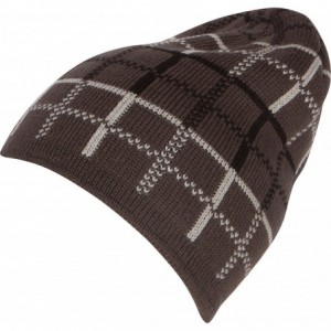 Skullies & Beanies Basile Soft and Warm Everyday Commuter Knit Hat Beanie Unisex - 1762-charcoal Plaid - CO186UH5HOT $10.04