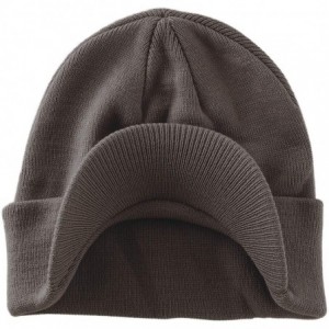 Skullies & Beanies Men's Winter Beanie Hat with Brim Warm Double Knit Cuff Beanie Cap - Dark Gray - CQ19279Q2I4 $12.63