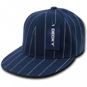 Baseball Caps Pin Striped Fitted Cap - Navy - C31199QEIBF $29.88
