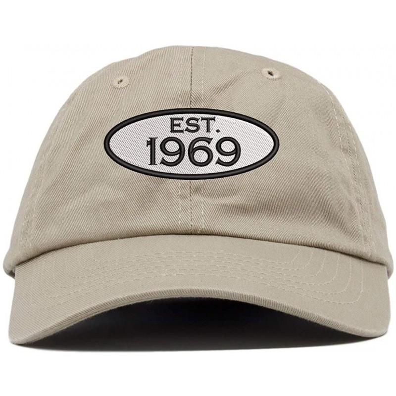 Baseball Caps Established 1969 Embroidered 51st Birthday Gift Soft Crown Cotton Cap - Vc300_khaki - CQ18QMUACXW $14.56