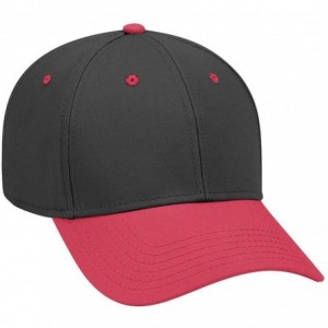 Baseball Caps 6 Panel Low Profile Superior Cotton Twill Cap - Red/Blk/Blk - CX180D3KT5O $25.30
