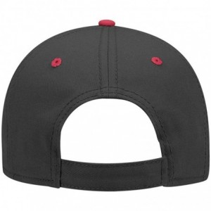 Baseball Caps 6 Panel Low Profile Superior Cotton Twill Cap - Red/Blk/Blk - CX180D3KT5O $10.24