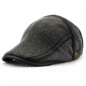 Newsboy Caps Women's Men's Knit Gatsby Newsboy Golf Flat Ivy Hat - 8208-grey - C418KKH79KC $19.17