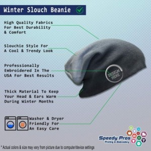 Skullies & Beanies Custom Slouchy Beanie Ying Yang B Embroidery Skull Cap Hats for Men & Women - Navy - CK18A58LHWK $39.76