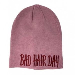 Skullies & Beanies Long Beanie with Bad Hair Day Embroidery - Purple - CH18M7S28DI $14.23