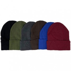 Skullies & Beanies Men's Women's Warm Soft Knit Stretchy Winter Beanie Cap Hat - 6-pack - Assorted - CH192IHKQTC $23.53
