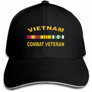 Baseball Caps Vietnam Combat Veteran Adjustable Hat Baseball Cap Sandwich Cap - Black - CA18TT04K4L $40.81