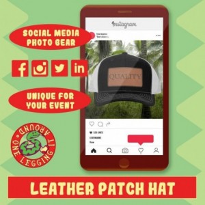 Baseball Caps Upchurch - Leather Hashtag Dark Brown Patch Engraved Trucker Hat - Grey\steel - CR18ANRE2TY $50.07