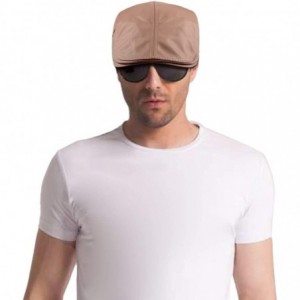 Newsboy Caps Newsboys Caps for Men-Beret Leather Hat Gatsby Flat Hats Ivy Driving Cap - 1-coffee - CQ1880Q6KOK $24.62
