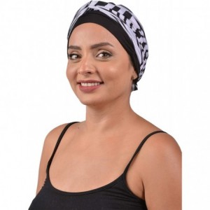 Headbands Turban Cancer Headwear Chemo Bamboo for Women Head Wrap Scarf Chemotherapy Hat - Black White Design - C118Z3GAETW $...