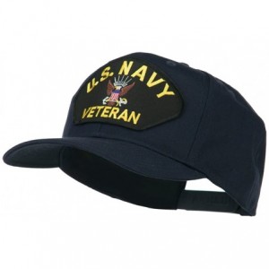 Baseball Caps US Navy Veteran Military Patched High Profile Cap - Navy - CI11M6KDFPV $43.56